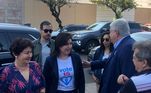 Simone Tebet chega à Escola Estadual Lucia Martins Coelho, em Campo Grande