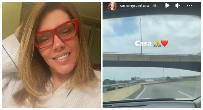 Ela comemorou o fim do tratamento e a volta para casa após passar a semana no hospital
