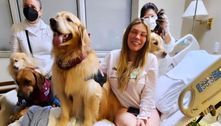 Simony recebe visita de cachorros durante internação para tratar câncer no intestino