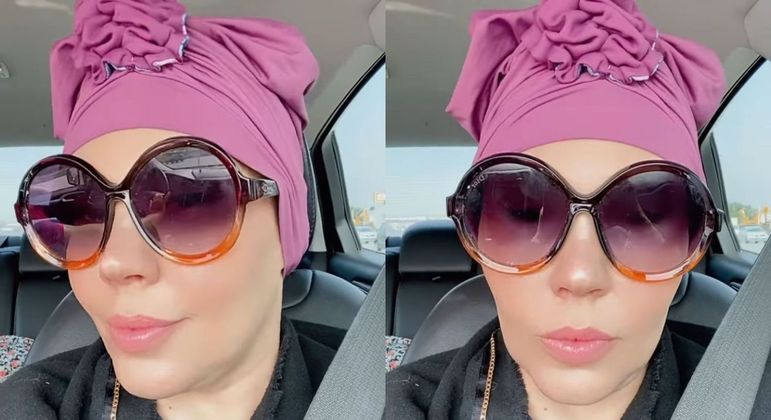 Simony usa turbante em tratamento contra o câncer