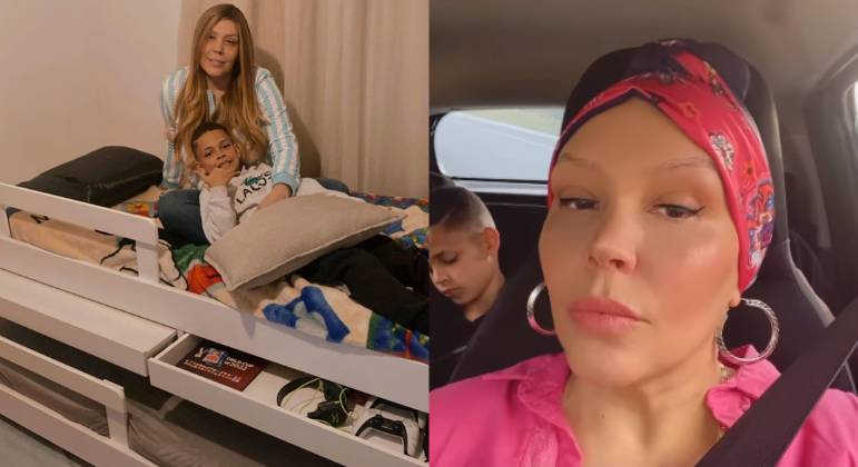 Simony passou o dia com o filho caçula
