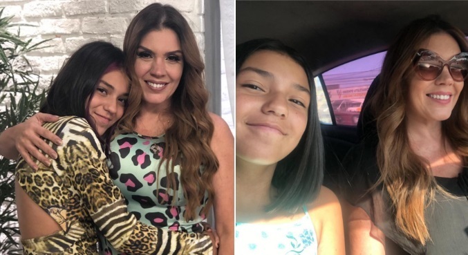 Na web, Simony selecionou fotos com a filha Pyetra
