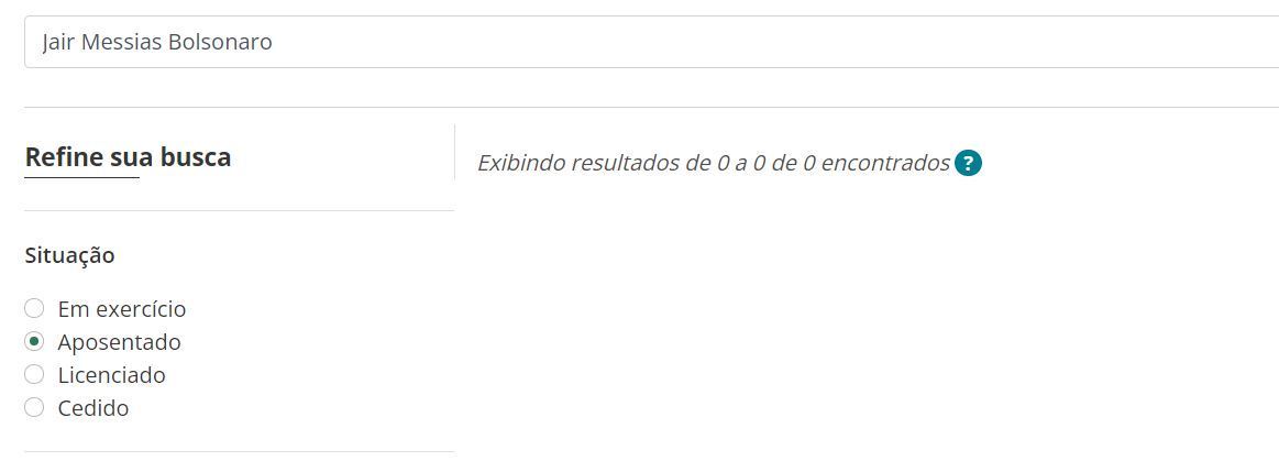 Site da Câmara diz que Bolsonaro não recebe aposentadoria pelo tempo como deputado