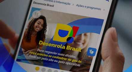 Site do programa Desenrola Brasil no celular 
