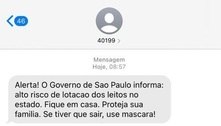 Governo de SP envia SMS de alerta à população sobre isolamento 
