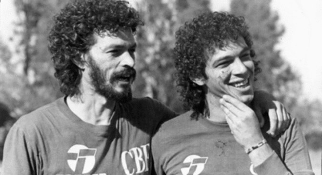 Sócrates e Casagrande na Copa de 86. Ironia com a Globo afastou os dois