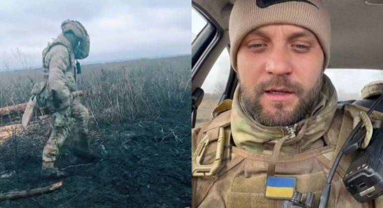 Soldado ucraniano Alex Hook faz o moonwalker no campo de batalha 
