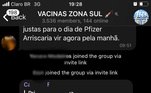 Membros do grupo compartilham informações a respeito das vacinas disponíveis em São Paulo