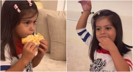 Sophia experimentou pizza pela primeira vez