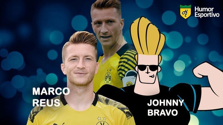 Sósias famosos dos jogadores: Marco Reus e Johnny Bravo, personagem de desenho infantil.