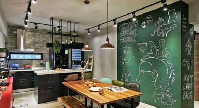 Spot de trilho para iluminação pontual na cozinha