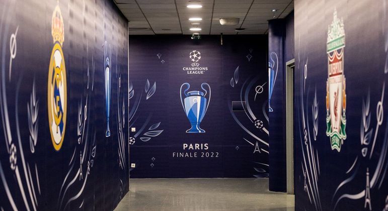 A entrada dos vestiários do Stade de France