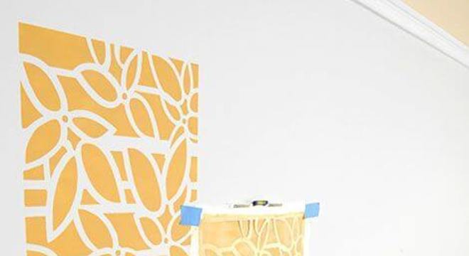 Stencil para parede amarelo