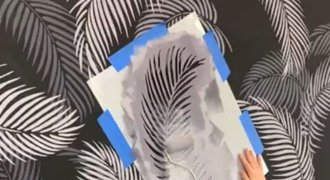 stencil para parede cinza