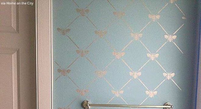 Stencil para parede com tinta metalizada