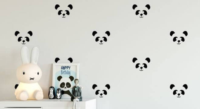 Stencil para parede em formato de panda