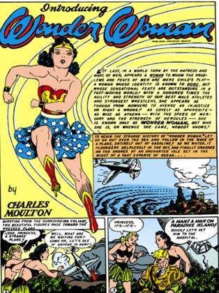 Sua primeira aventura foi na revista All Star Comics #8 de dezembro de 1941, escrita por Charles Moulton e pela esposa Elizabeth, com desenho de Harry G. Peter