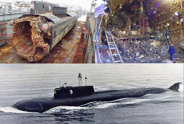 Submarino russo Kursk (2000): O Kursk (K-141) foi um submarino nuclear pertencente à Classe Oscar II da Marinha Russa que afundou em 12 de agosto de 2000, matando seus 118 tripulantes.