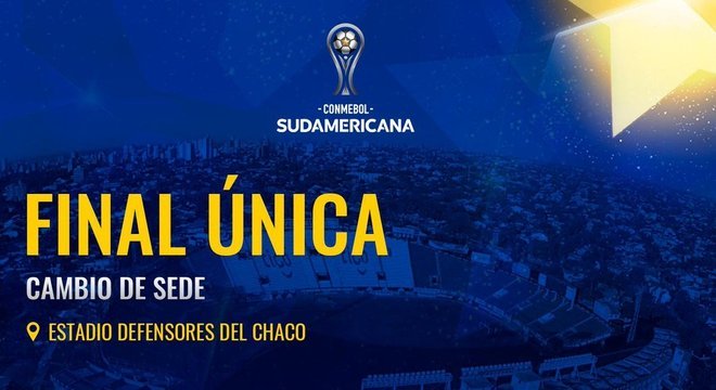 O anúncio da troca da decisão da Sul-Americana, no Twitter da Conmebol