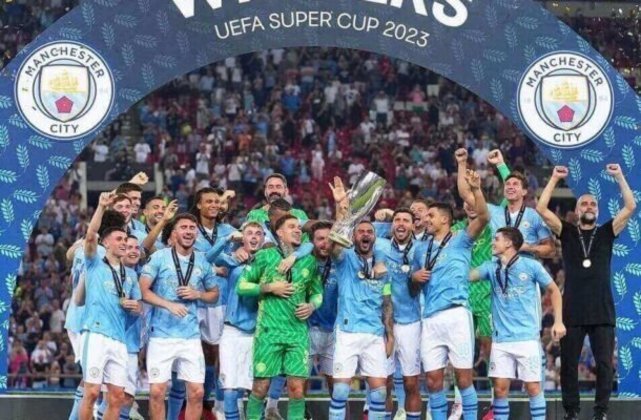 Supercopa da Europa: 4 títulos (Barcelona 2009 e 2011 - Bayer de Munique 2013 - Manchester City 2023) - Foto: Divulgação/Manchester City