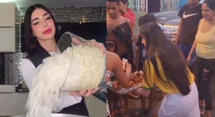 Surthany Hejeij, conhecida como Surthy Cooks, cozinha grandes quantidades de comida e doa a comunidades