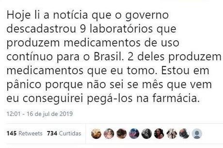 Pacientes estÃ£o preocupados com remÃ©dios do SUS