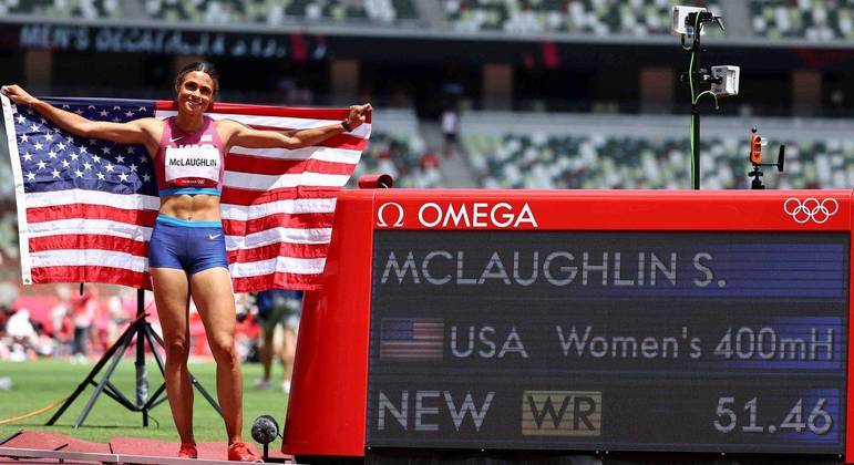 Americana é campeã dos 400 m com barreiras com recorde ...