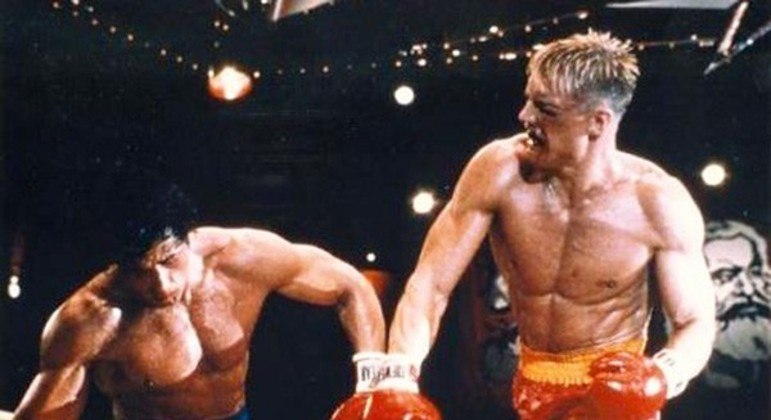 Sylvester Stallone e Dolph Lundgren em Rocky IV