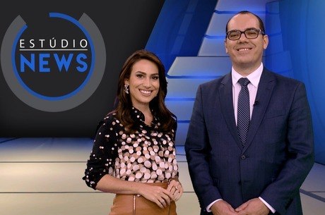 Foto: TainÃ¡ FalcÃ£o e Farley Ferreira no EstÃºdio News