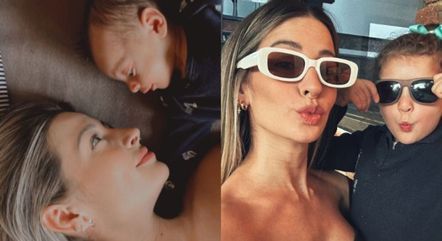 Tamy Contro, ex de Projota, posa com os filhos