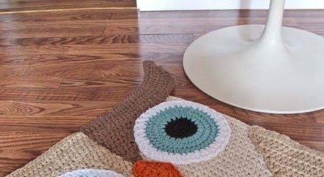 tapete de crochê de coruja