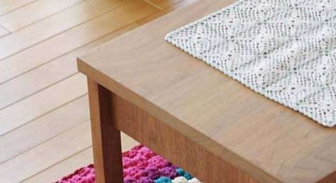 tapete de crochê quadrado 