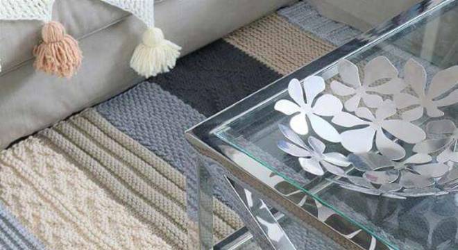 tapete de crochê quadrado