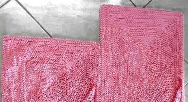 Tapete de frufru cor de rosa