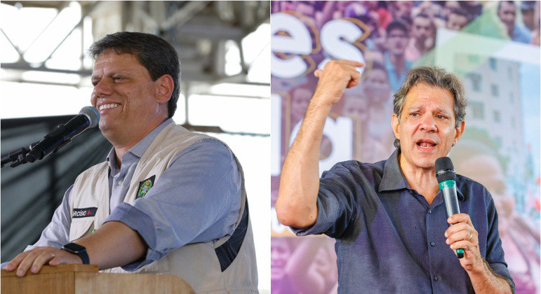 Tarcísio de Freitas (Republicanos) e Fernando Haddad (PT), candidatos ao Governo de São Paulo