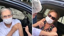 Tarcísio Meira e Glória Menezes recebem 2ª dose da vacina 