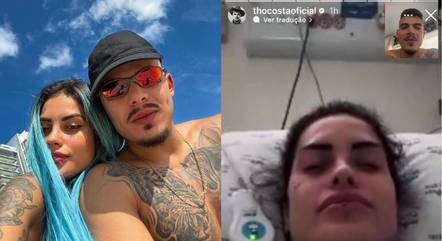 Tati Zaqui e Thomaz Costa aparecem juntos em ligação de vídeo após término