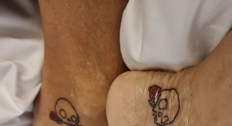 tatoo de Fagundes e da namorada Alexandra 