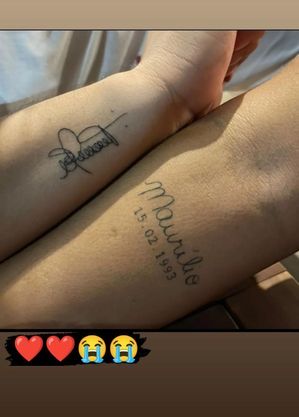 Mãe de Maurílio postou foto das tatuagens dela e do filho