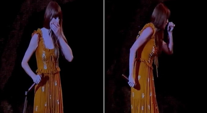 Após se engasgar, Taylor revelou aos fãs que tinha engolido um inseto
