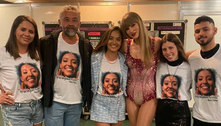 Taylor Swift posa ao lado da família de Ana Clara Benevides em último show no Brasil