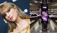 Taylor Swift faz divulgação de 'Midnights' no metrô de SP e atrai fãs na estação da Sé 