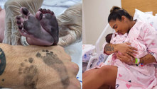 Tays Reis publica primeira foto com filha recém-nascida, fruto de relacionamento com Biel 