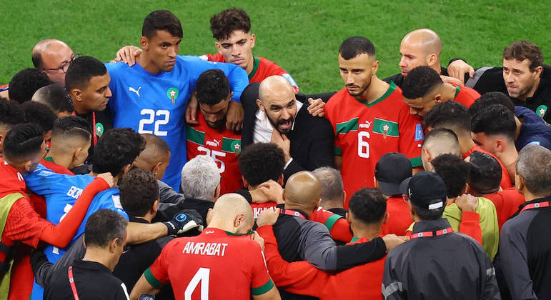 Walid Regragui fez discurso inflamado aos jogadores no final da partida contra França