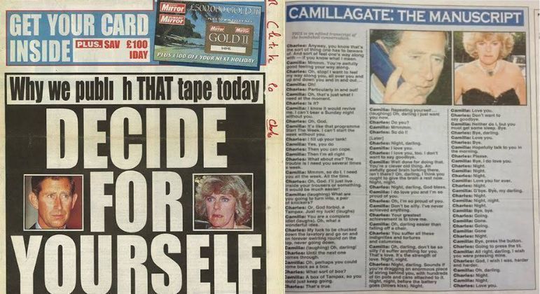 Polêmica ligação entre Charles e Camilla Parker se tornou pública em 1993