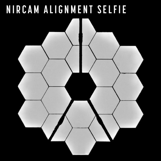Uma selfie da estrutura do espelho principal do James Webb