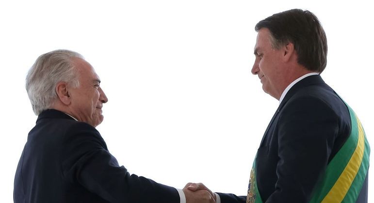 Ex-presidente Michel Temer e o presidente Jair Bolsonaro