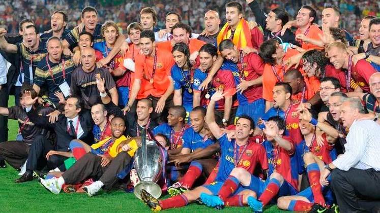 Temporada: 2008-09 (Olímpico de Roma / Itália): Barcelona 2 x 0 Manchester – Gols: Eto’o (Barcelona) e Messi (Barcelona).
