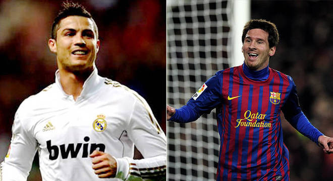 Temporada 2011/2012 - Cristiano Ronaldo (Real Madrid) 55 jogos oficiais e 60 gols x Messi (Barcelona) 60 jogos oficiais e 73 gols