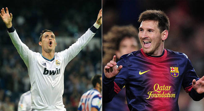 Temporada 2012/2013 - Cristiano Ronaldo (Real Madrid) 55 jogos oficiais e 55 gols x Messi (Barcelona) 50 jogos oficiais e 60 gols